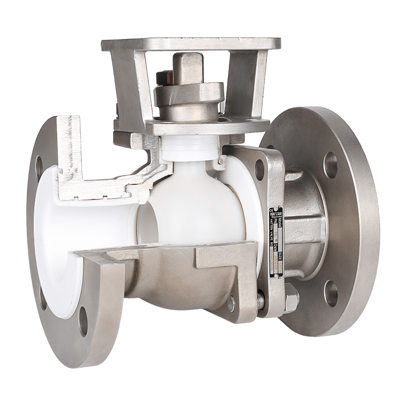 صمام كروي يدوي مبطن بالفلور